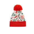 Bonnet Fille Garçon Tricoté Jacquard Noël Pompon